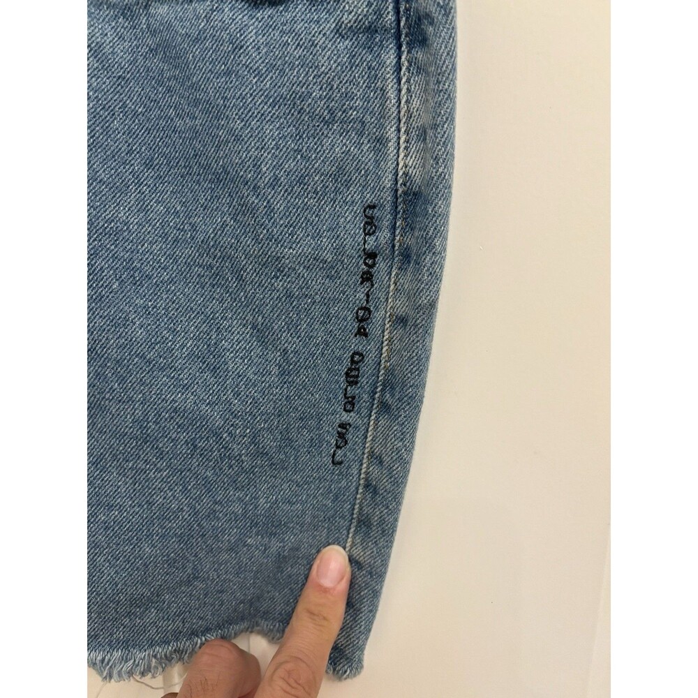 Anthropologie Farm Rio Embroidered Denim Mini Skirt medium colorful Sun Fan - Picture 4 of 11